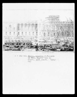 Paris, Louvre, die Ostfassade im Bau