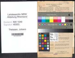 Entnazifizierung Johann Theissen , geb. 30.05.1884 (Beamter)