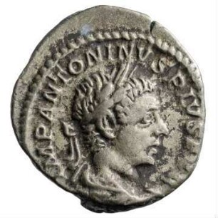 Münze, Denar, 219 n. Chr.