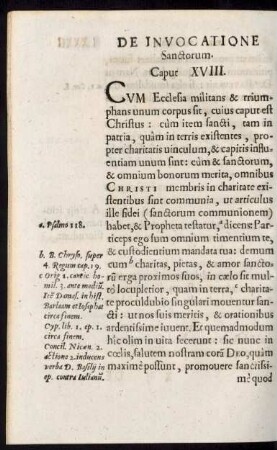 De Invocatione Sanctorum. Caput XVIII.