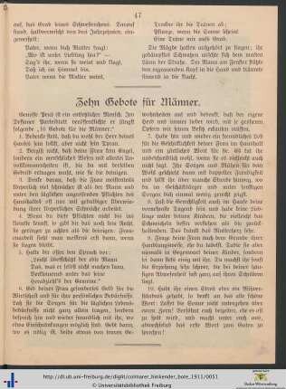 Zehn Gebote für Männer.