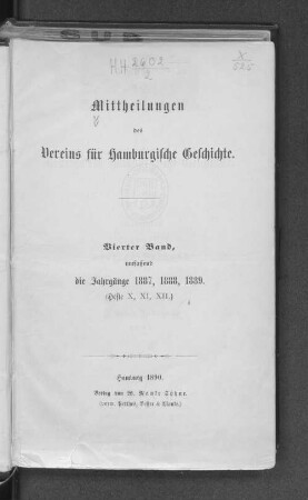 4. Bd. 10.1887: Mitteilungen des Vereins für Hamburgische Geschichte
