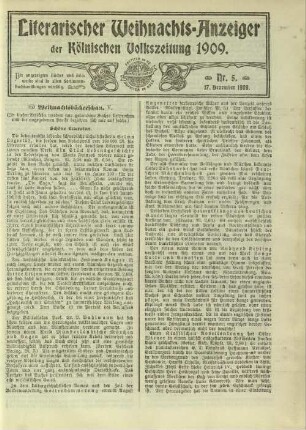 Literarischer Weihnachts-Anzeiger der Kölnischen Volkszeitung. 1904-1913