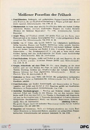 Meißner Porzellan der Frühzeit (Nr. 1-147)