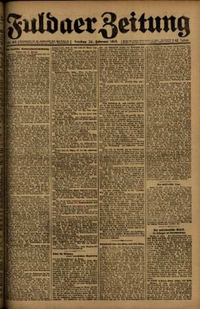 Erste Ausgabe vom Freitag, den 28. Februar 1919.