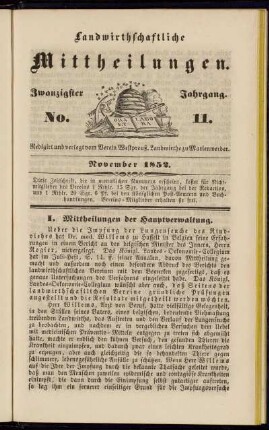 Zwanzigster Jahrgang. No. 11.