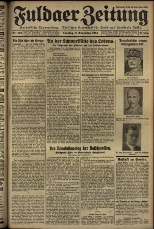 Erste Ausgabe vom Sonntag, den 11. November 1934.