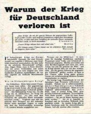 Abwurf-Flugblatt der Alliierten mit statistischen Angaben zu den Luftangriffen auf deutsche Städte