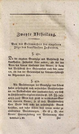 Versuch einer allgemeinen Krankheitslehre, 2