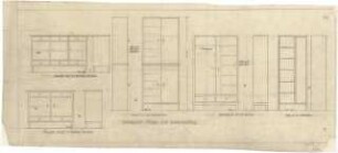 Billing, Hermann; Singen; Krankenhaus - Inneneinrichtung, Möbel: Schränke und Kommoden (Aufrisse)