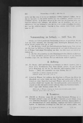 Versammlung zu Lübeck. - 1427 Nov. 10.