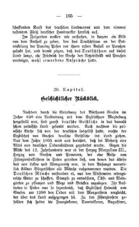 20. Kapitel. Geschichtlicher Rückblick.