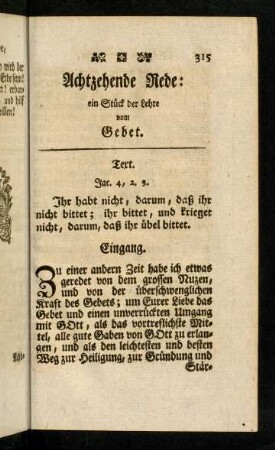 315-329, Ihr habt nicht, darum, daß ihr nicht bittet...