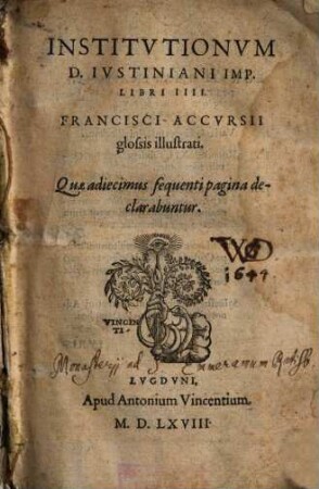 Institvtionvm D. Ivstiniani Imp. Libri IIII.