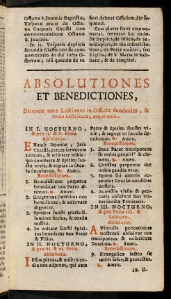 10r-12v, Absolutiones et Benedictiones... - Abbildung