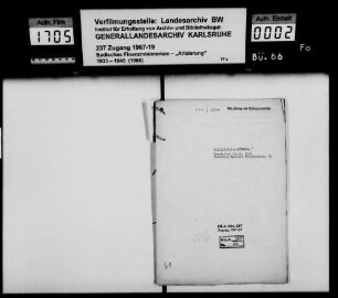 Bär, Alfred Israel, Eheleute Bruchsal Käufer: Robert Bohn, Eheleute Bruchsal Lagerbuch-Nr. 1023 a Bruchsal