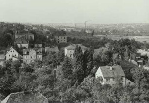 Dresden-Leubnitz-Neuostra. Blick von der Dorfkirche Leubnitz nach Westen