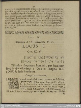 Sect. IV. Examen XXV. Locorum V. T.