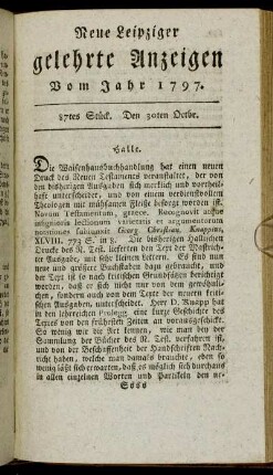 87tes Stück. Den 30ten Octbr.