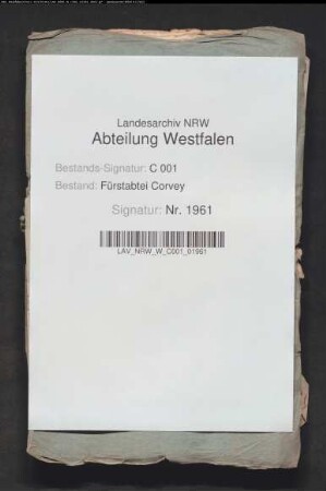 Corveysche Lehnkammer gegen von Geismar wegen der Ländereien zu Germete (ehemals von Papenheim)