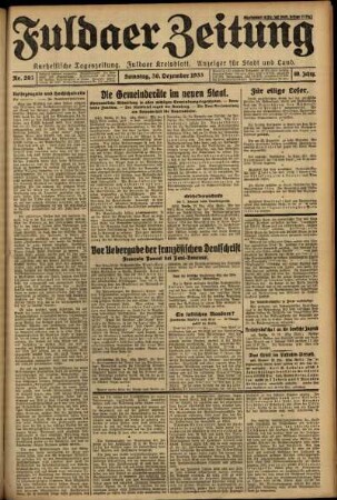 Ausgabe vom Samstag, den 30. Dezember 1933.