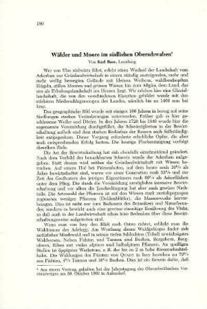 Wälder und Moore im südlichen Oberschwaben