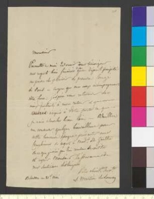 Brief von Martin, Louise an Goethe, Johann Wolfgang von
