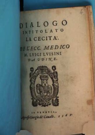 Dialogo intitolato la cecita