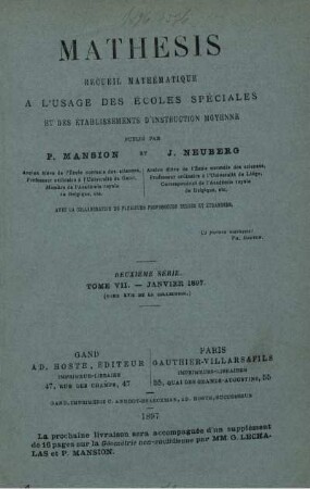 TOME VII. - JANVIER 1897.