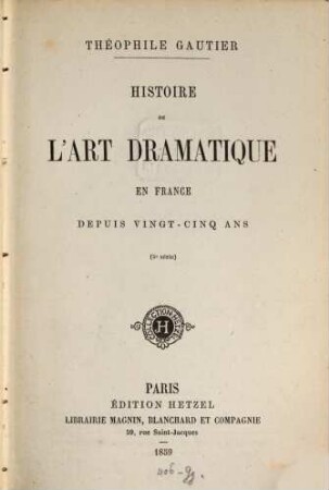 Histoire de l'art dramatique en France depuis vingt-cinq ans, 5