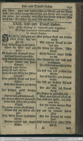 XXIII. Lob und Danck-Lieder