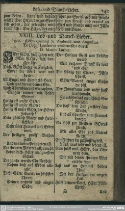 XXIII. Lob und Danck-Lieder