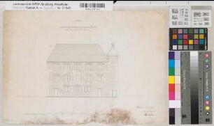 Münster (Münster) ehem. Anatomiegebäude, später kleines Gymnasialgebäude Ansicht 1863 50 Fuß = 13 cm 32 x 45 Zeichnung Hauptner, Bauinspektor Staatshochbauamt Münster