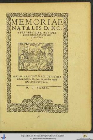 MEMORIAE NATALIS D. NOSTRI IESV CHRISTI DEI patris aeterni & Mariae virginis Filij