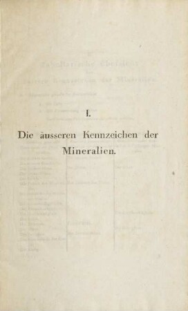I. Die äusseren Kennzeichen der Mineralien.