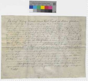 Uslar-Gleichen belehnt Fr. W. Theod. von Dassel mit einem Hof vor Wellersen.