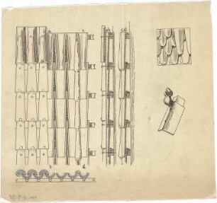 Hauberrisser, Georg von; u. a. Deutschland; Italien; Österreich; Skizzen - Gitter (Teilansicht, Schnitte, Details)