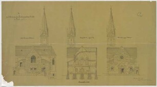 Thiersch, August ; Berchtesgaden (Bayern); Ev. Pfarrkirche - Ansichten, Querschnitt