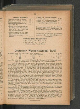 Deutscher Wechselstempel-Tarif