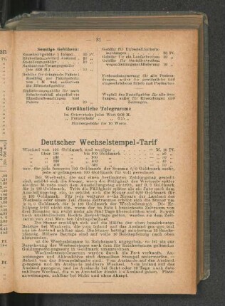 Deutscher Wechselstempel-Tarif