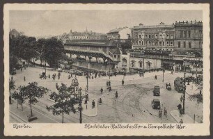 Ansichtskarte „Hochbahn Hallesches Tor u. Tempelhofer Ufer“