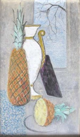 Stilleben mit Vase und Ananas