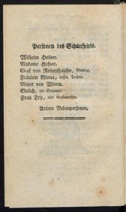Personen des Schauspiels.