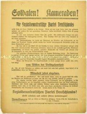 Aufruf an die Kriegsheimkehrer zum Eintritt in die SPD