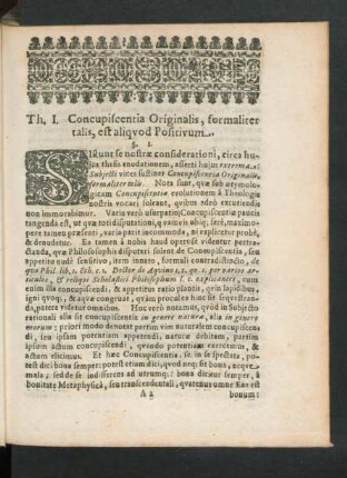 Th. I. Concupiscentia Originalis, formaliter talis, est aliquod Positivum.