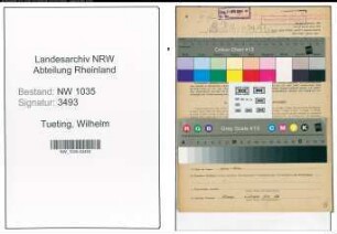Entnazifizierung Wilhelm Tueting , geb. 15.06.1901 (Kaufmaennischer Angestellter)