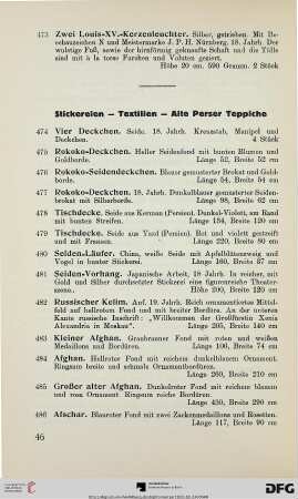 Stickereien – Textilien – Alte Perser Teppiche (Nr. 474-534)