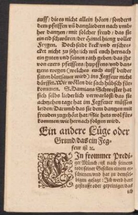 Ein andere Lüge oder Grund/ das ein Fegfeur ist [et]c.