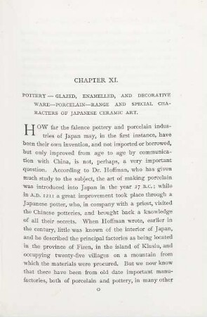 Chapter XI. Pottery - glazed, enamelled, and decorative ware - porcelain - range and special characters of Japanese ceramic art