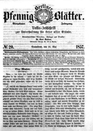 No. 20, Sonnabend, den 16. Mai